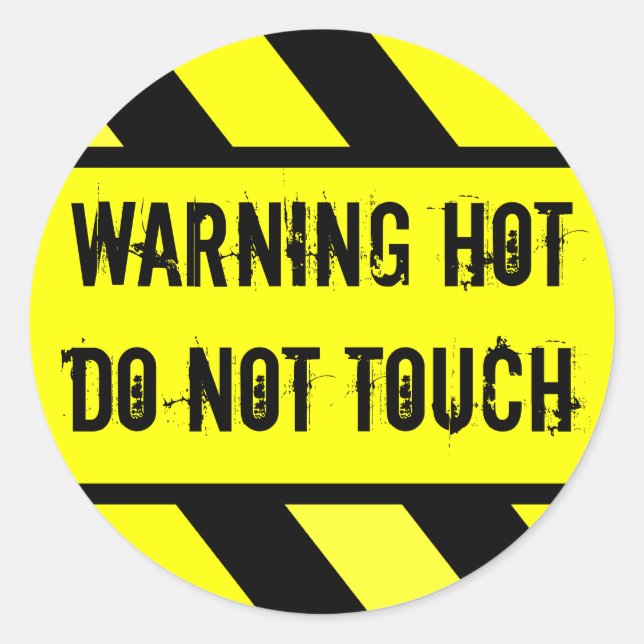 warning sign, HOT Classic Round Sticker (Front)