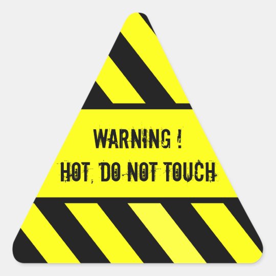 Warning Sign Hot Triangle Sticker 8748