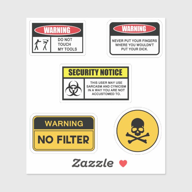 Warning Sign I Sticker (Sheet)