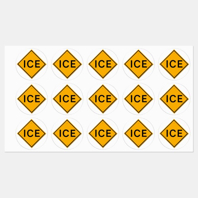 Warning sign ICE Labels (Sheet)