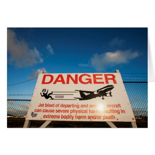 Warning sign near St. Maarten Airport, (Front Horizontal)