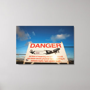 Warning sign near St. Maarten Airport,