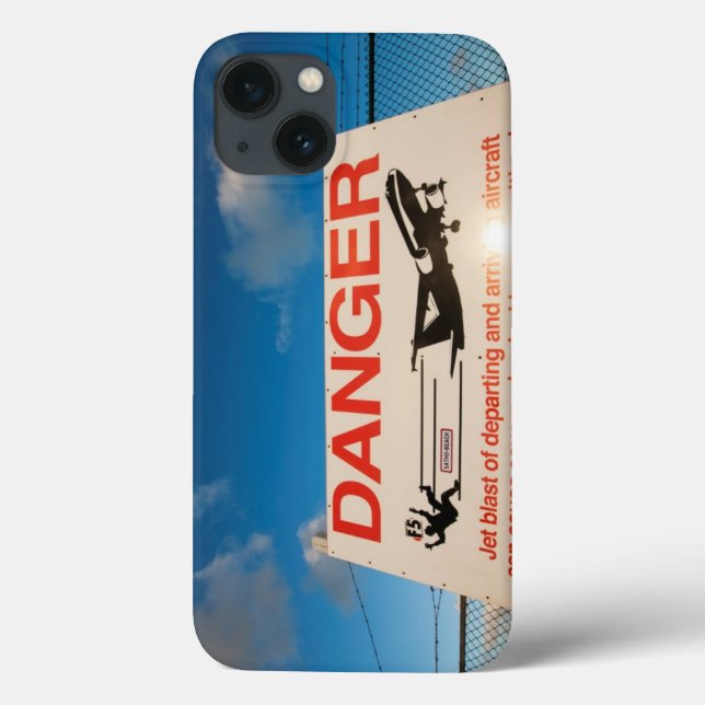 Warning sign near St. Maarten Airport, Case-Mate iPhone Case (Back)