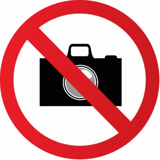 Warning sign no camera photo sculpture | Zazzle