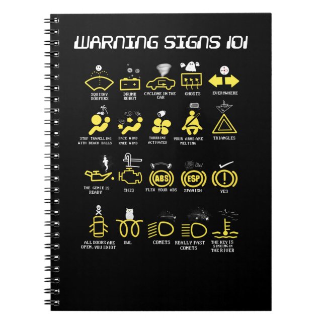 Warning signs 101 notebook (Front)