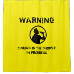 Warning Singing In The Shower Funny Curtain at Zazzle