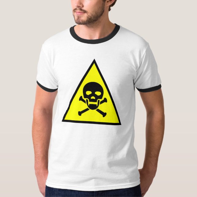 Warning!!  Skull and Crossbones T-Shirt (Front)