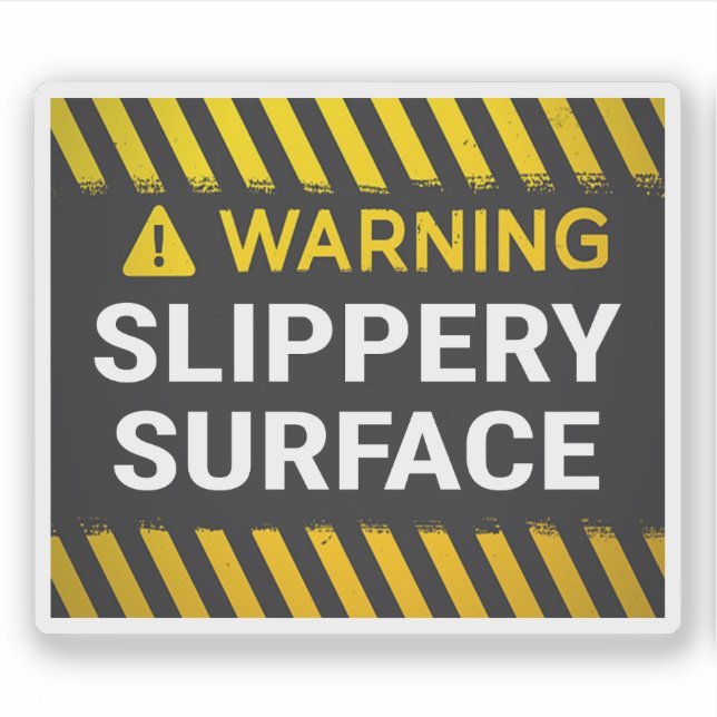 Warning Slippery Surface Sticker (Front)