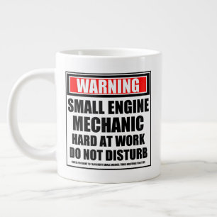 Warning Small Engine Mechanic Hard At Work Giant Coffee Mug