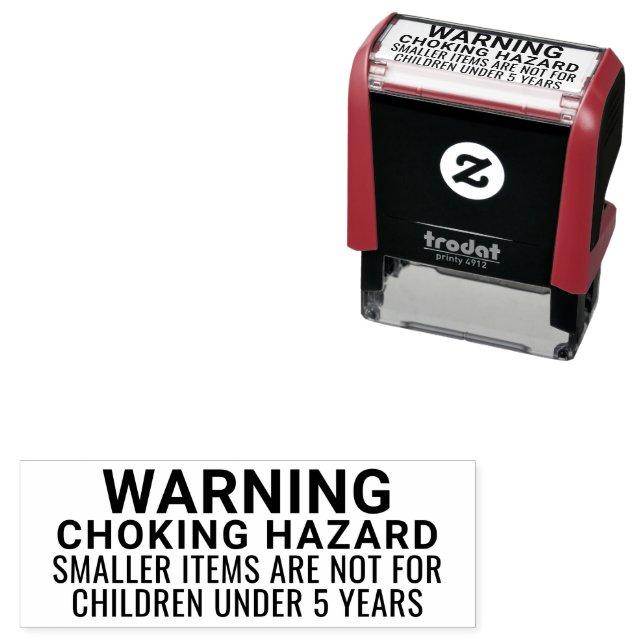 Warning Smaller Items Not For Children Self-inking Stamp (In Situ)