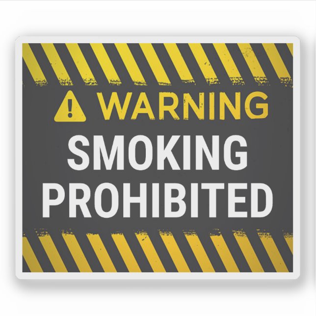 Warning Smoking Prohibited Sticker (Front)