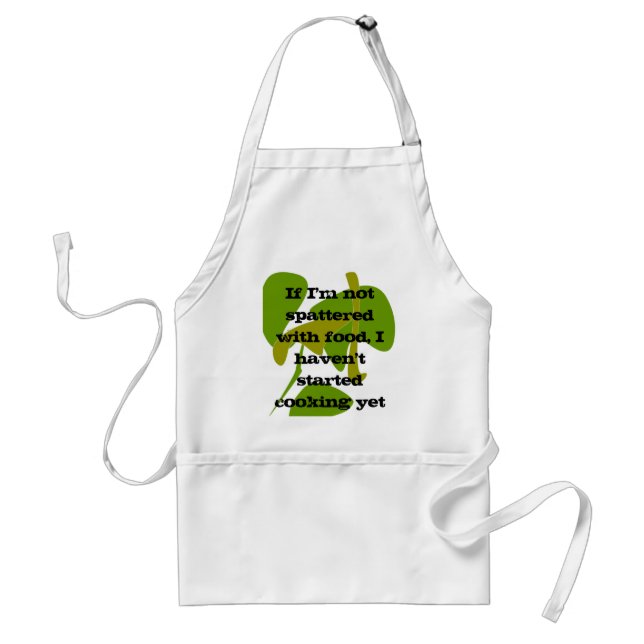 Warning:Spatter Adult Apron (Front)