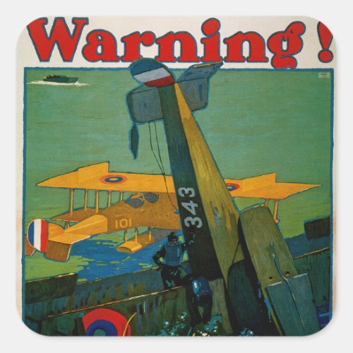 Warning Square Sticker