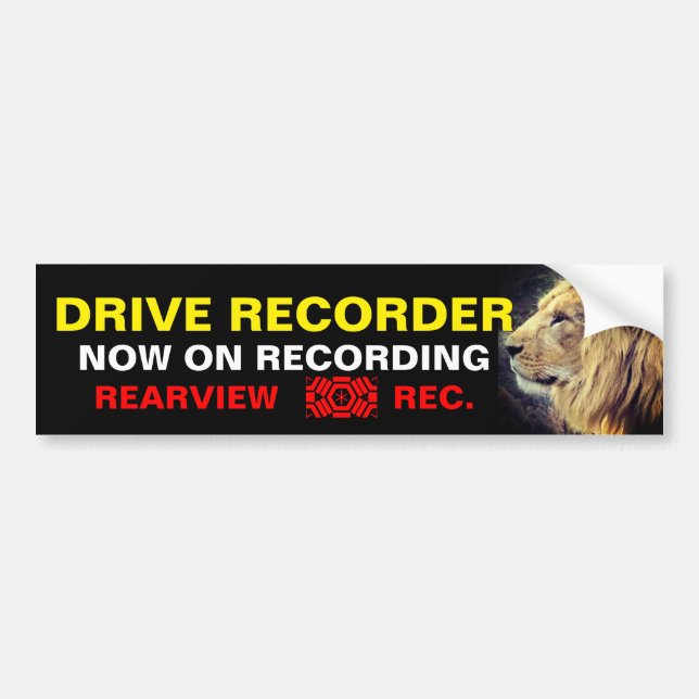 Warning Sticker：Lion Bumper Sticker (Front)