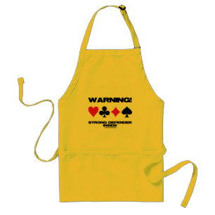 Warning! Strong Defender Inside (Card Suits) Adult Apron
