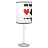 Warning! Strong Defender Inside Four Card Suits Table Lamp (Left)