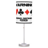 Warning! Strong Defender Inside Four Card Suits Table Lamp (Front)