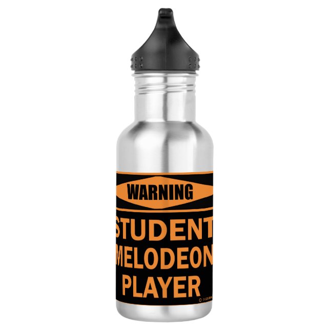 Warning! Student Melodeon Player! Stainless Steel Water Bottle (Right)