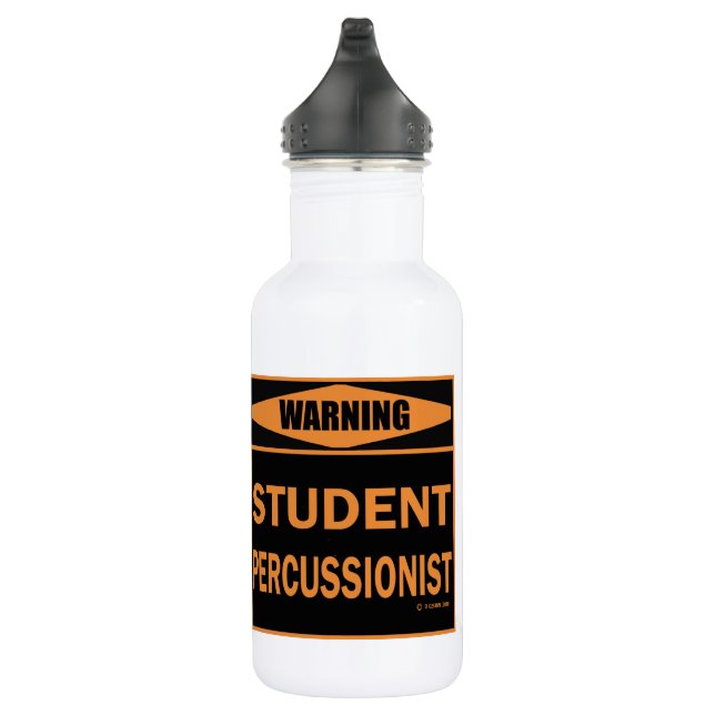 Warning! Student Percussionist! Stainless Steel Water Bottle (Right)