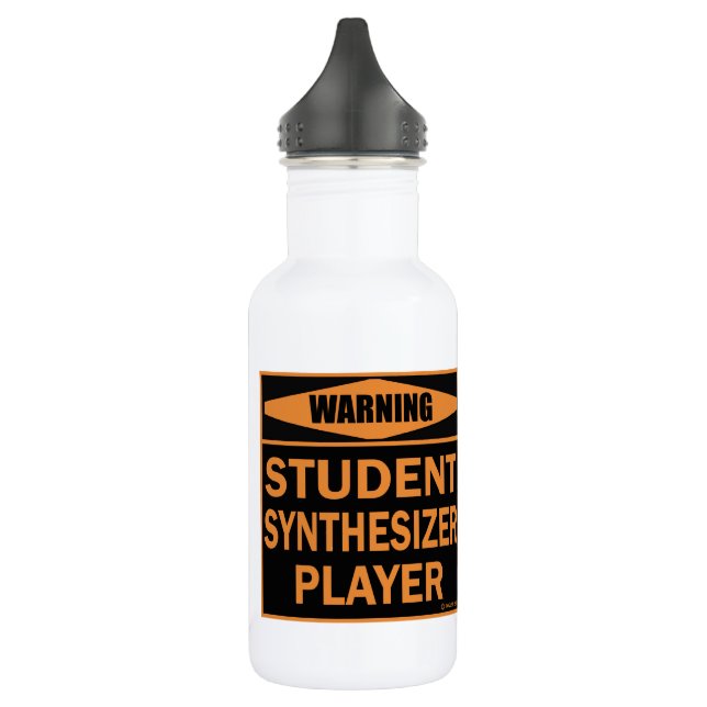 Warning! Student Synthesizer Player! Stainless Steel Water Bottle (Left)