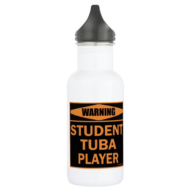 Warning! Student Tube Player! Stainless Steel Water Bottle (Left)