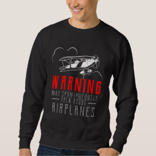 Warning Talk About Airplanes Aviation Tee Mechanic