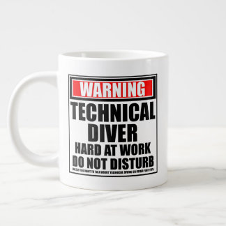 Warning Technical Diver Hard At Work Giant Coffee Mug