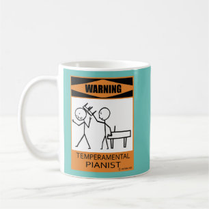 Warning Temperamental Pianist Coffee Mug