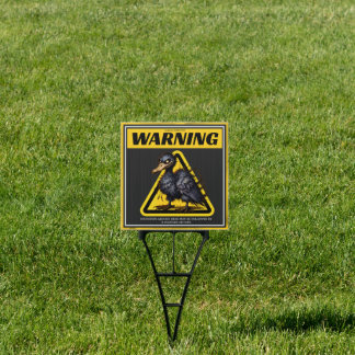 Warning text for ducks wooden box sign