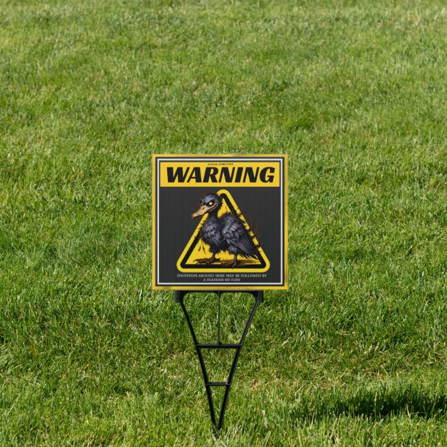 Warning text for ducks wooden box sign (Insitu)
