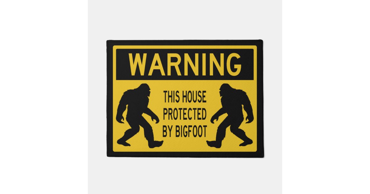 Warning Property Protected By Big-foot Outdoor Indoor Doormat - Funny  Sasquatch Door Mat Entry Rug