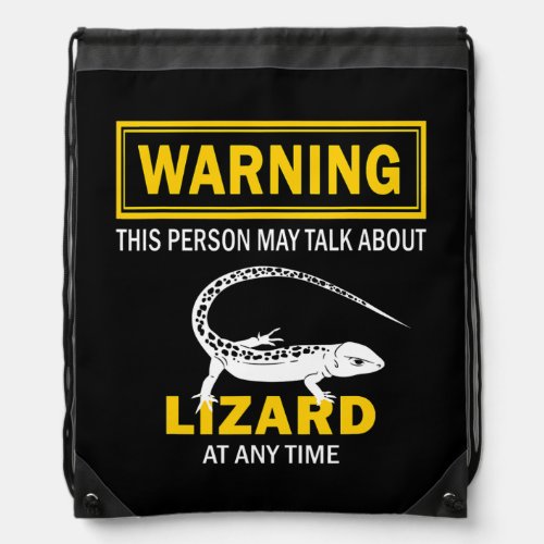 Warning This Person Talk About Lizard Bearded Drawstring Bag