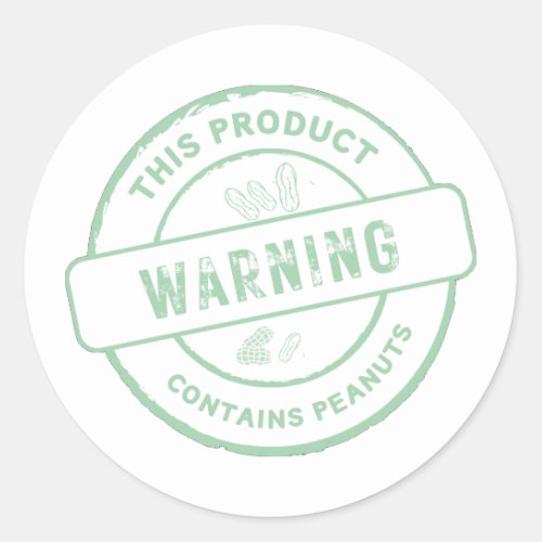 Warning This Product Contains Peanuts Classic Round Sticker