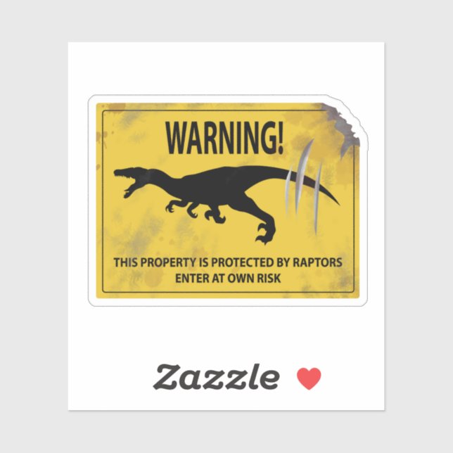 Warning! This Property is Protected by Raptors Sticker (Sheet)