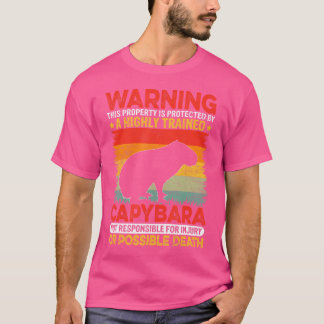 Warning This Property Is Protected Capybara Rodent T-Shirt