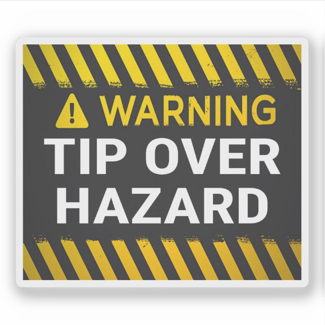 Warning Tip Over Hazard Sticker (Front)