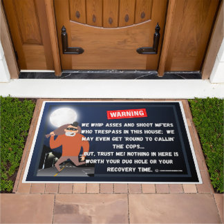 Warning To Thieves v1 Doormat