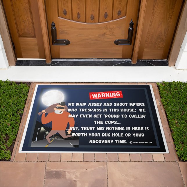 Warning To Thieves v1 Doormat (Outdoor)