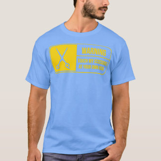 Warning Touch My Scissors Barber Haircut Hairdress T-Shirt