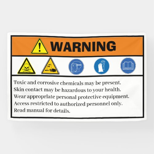 Warning Toxic and Corrosive Banner