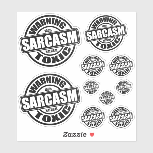 Warning Toxic Sarcasm Humorous Label (Sheet)