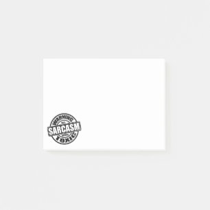 Warning Toxic Sarcasm Humorous Phrase Post-it Notes