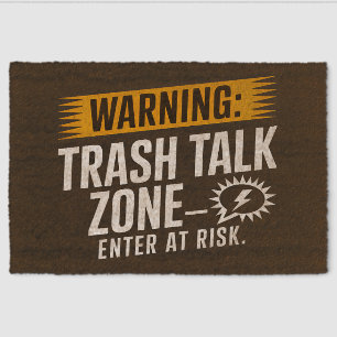 Warning Trash Talk Zone Funny Pickleball Welcome Fiber Doormat