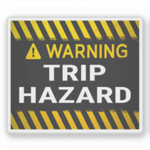 Warning Trip Hazard Sticker