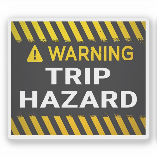 Warning Trip Hazard Sticker (Front)
