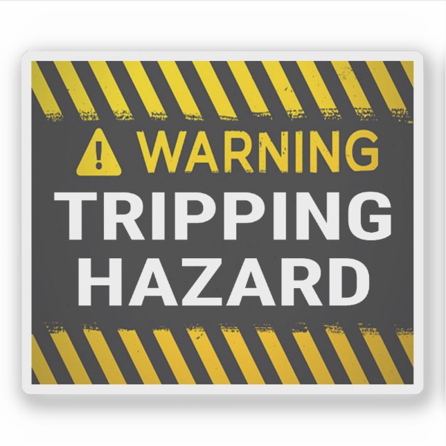 Warning Tripping Hazard  Sticker (Front)