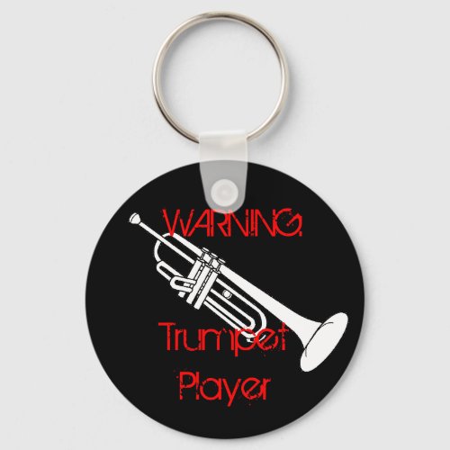 Warning Trumpet Player Keychain