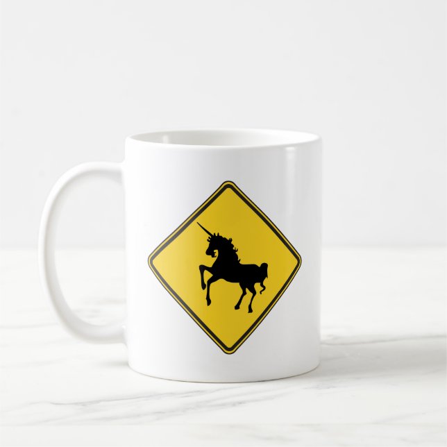 Warning Unicorns Coffee Mug (Left)