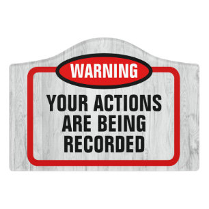 Warning Video Surveillance Camera Recording Door Sign