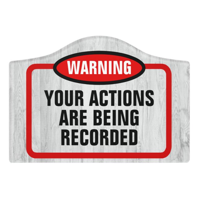Warning Video Surveillance Camera Recording Door Sign (Small Crest Front)